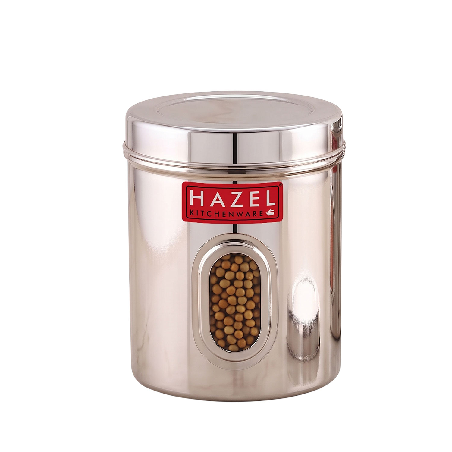 HAZEL Stainless Steel Transparent Kitchen Storage Containers with Air Tight Lid, 2400 ML